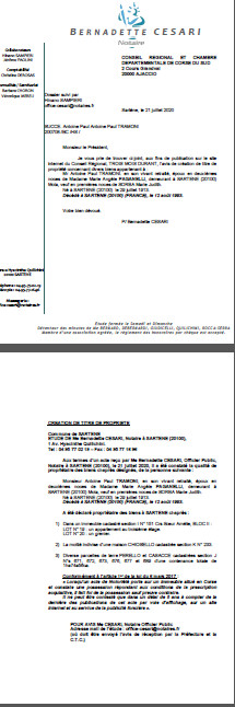 Création de titre de propriété - Commune de Sartène (Corse-du-Sud) Création de titre de propriété - Commune de Sartène (Corse-du-Sud)