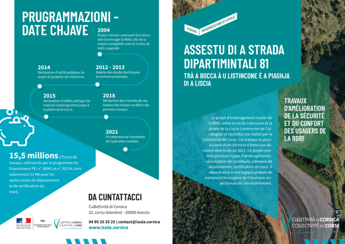 Assestu di a strada dipartimintali 81 - Trà a bocca à u Listincone è a piaghja di a Liscia