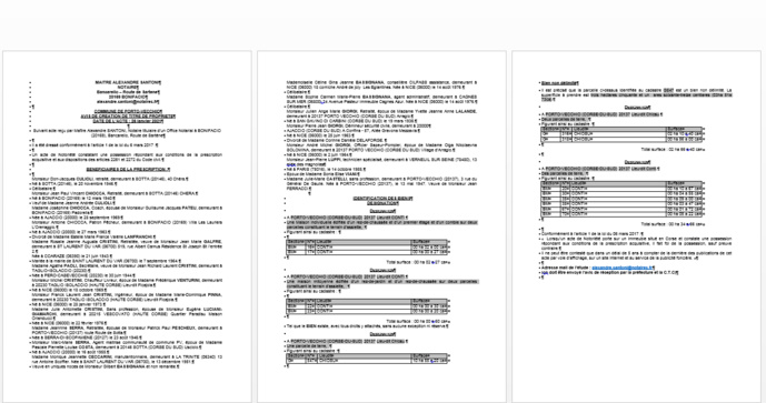 Avis de création de titre de propriété-Commune de Porto-Vecchio (Corse-du-sud) Avis de création de titre de propriété-Commune de Porto-Vecchio (Corse-du-sud)