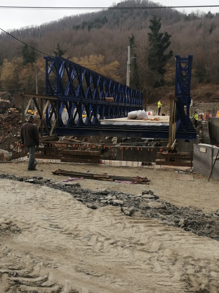 RD 506, Ponte Biancu, Orezza : a Cullettività di Corsica custruisce un ponte pruvisoriu