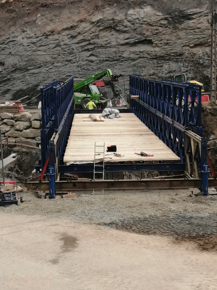 RD 506, Ponte Biancu, Orezza : a Cullettività di Corsica custruisce un ponte pruvisoriu