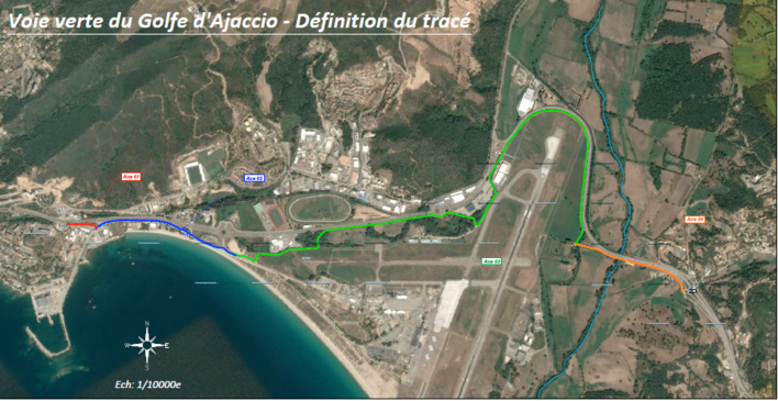 Tracé du projet de Saint Joseph jusqu’au pont du Prunelli