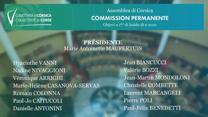 Election des membres de la Commission permanente - Election des Vice-Présidents de l'Assemblée de Corse Election des membres de la Commission permanente - Election des Vice-Présidents de l'Assemblée de Corse