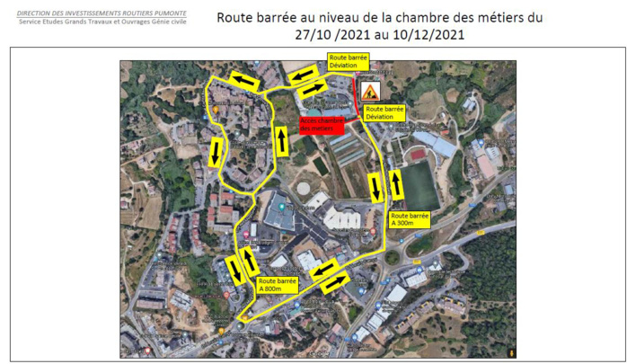 Infrastructures routières Aiacciu : travaux sur la RD211, Chemin de la Sposata