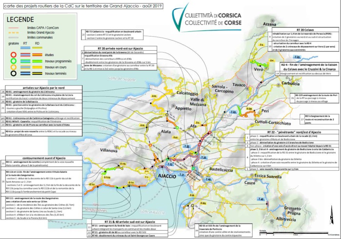 RD111 : La Collectivité de Corse poursuit les aménagements liés à la création d’une voie verte sur la route des Sanguinaires