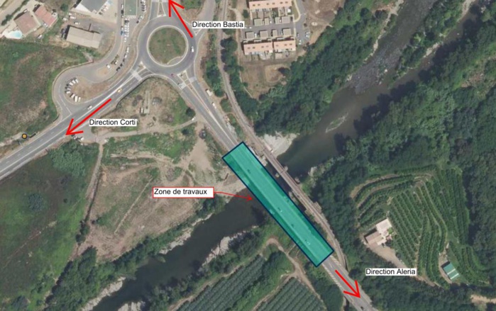 Infrastructures routières : RT 10. La Collectivité de Corse poursuit les travaux de régénération du pont de Casamozza