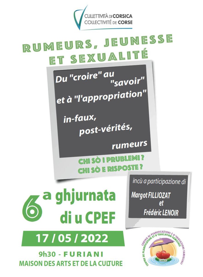 6ème journée des CPEF : « Rumeurs, jeunesse et sexualité » Chi sò i prublemi è e risposte ?
