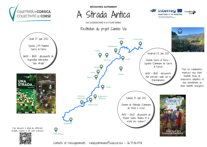 La Collectivité de Corse présente « A Strada Antica » dans le cadre du projet européen Cambio Via