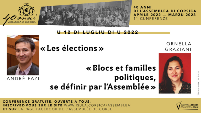 André Fazi et Ornella Graziani poursuivent le cycle de conférences consacré aux 40 ans de l'Assemblea di a Corsica André Fazi et Ornella Graziani poursuivent le cycle de conférences consacré aux 40 ans de l'Assemblea di a Corsica