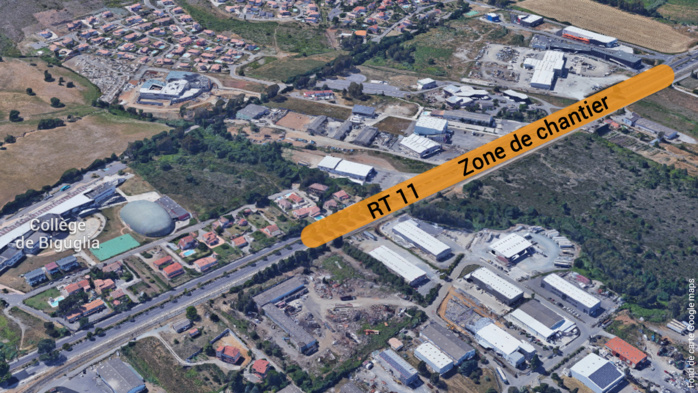 Infrastructures routières : Travaux de remplacement de trois ouvrages hydrauliques sous la RT11 à Biguglia