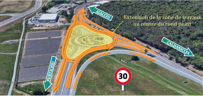 Infrastructures routières du Grand Aiacciu : RT 40 - Phases 4 et 5 des travaux de dénivellation du giratoire de la Gravona