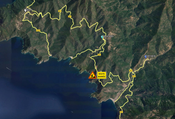 RD 81 Communes de Partinellu et Serriera - Travaux de sécurisation d’une falaise rocheuse surplombant la RD81 dans les calanques de Partinellu RD 81 Communes de Partinellu et Serriera - Travaux de sécurisation d’une falaise rocheuse surplombant la RD81 dans les calanques de Partinellu
