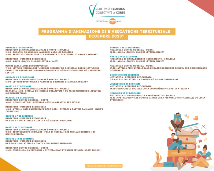 U mese di dicembre indè u retale d'animazione di e mediateche territuriale U mese di dicembre indè u retale d'animazione di e mediateche territuriale