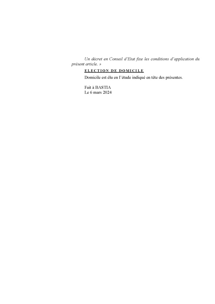 Avis de création de titre de propriété - Commune de Matra (Cismonte)