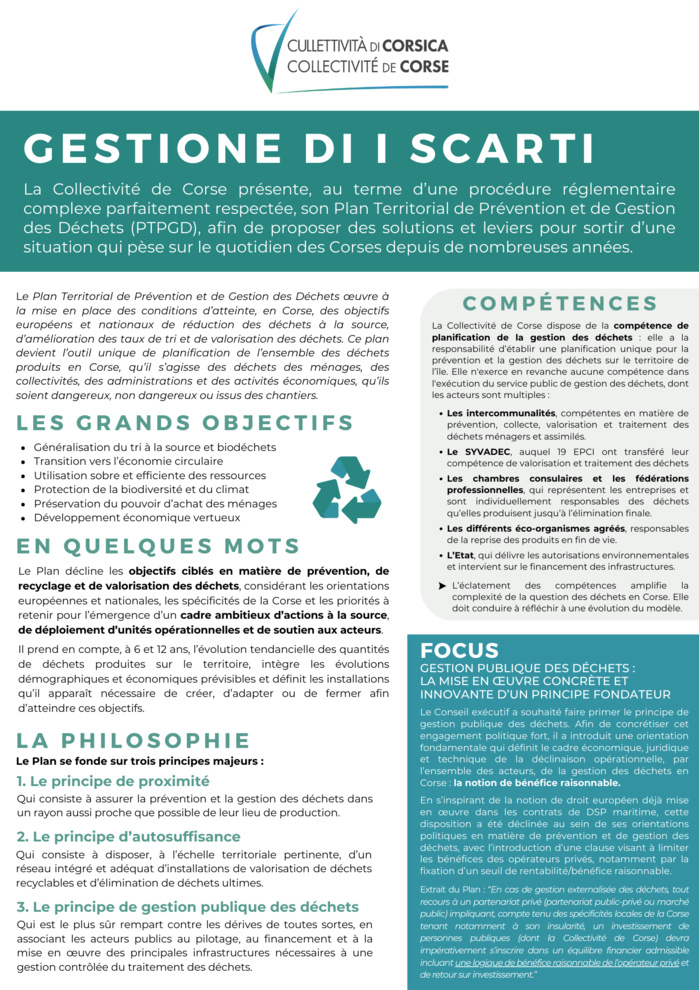 Présentation du Plan Territorial de Prévention et de Gestion des Déchets 