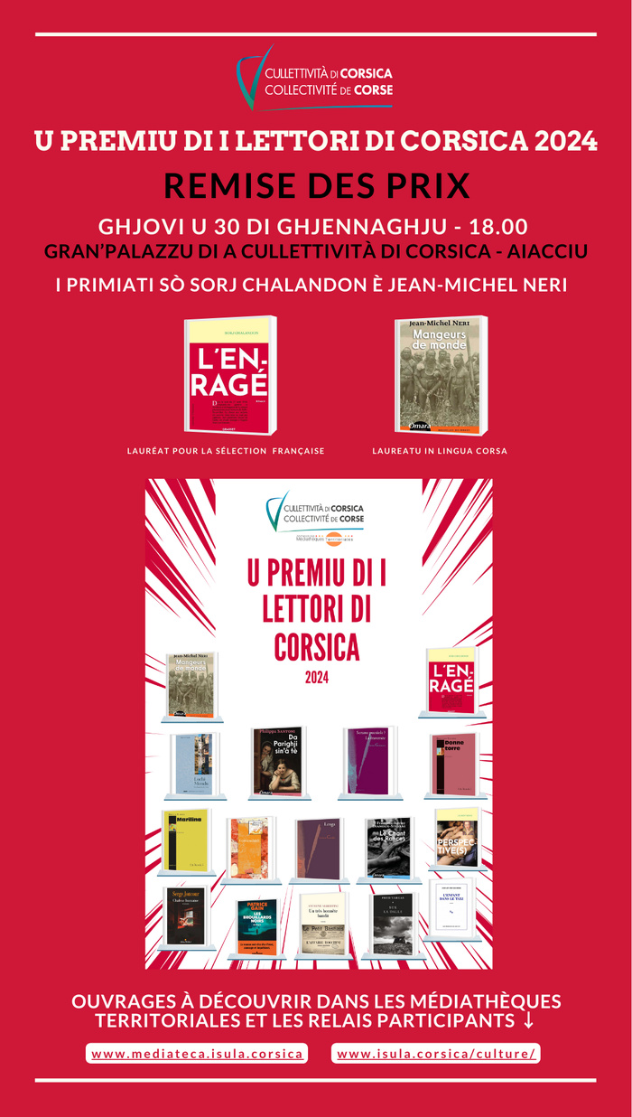 Rimessa di i Premii di i Lettori di Corsica 2024 in Aiacciu u 30 di ghjinnagju 