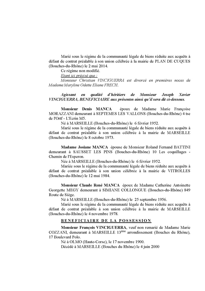 Avis de création de titre de propriété - Commune d'U Monte (Cismonte)