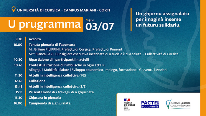 Una ghjurnata per imaginà è custruì un avvene sulidariu in Corti, u 3 di lugliu di u 2025 Una ghjurnata per imaginà è custruì un avvene sulidariu in Corti, u 3 di lugliu di u 2025