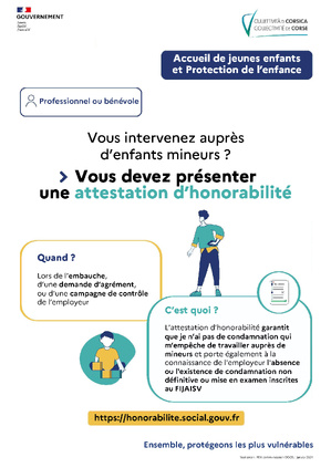 Protection de l'enfance et accueil de jeunes enfants : entrée en vigueur de l'attestation d'honorabilité le 1er octobre 2025 Protection de l'enfance et accueil de jeunes enfants : entrée en vigueur de l'attestation d'honorabilité le 1er octobre 2025