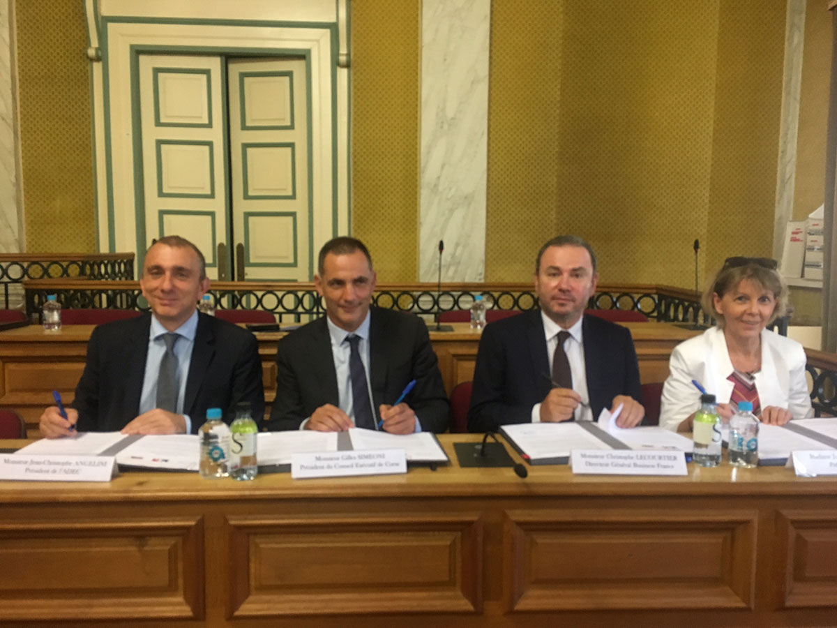 Signature de la convention cadre entre la Collectivité de Corse et Business France