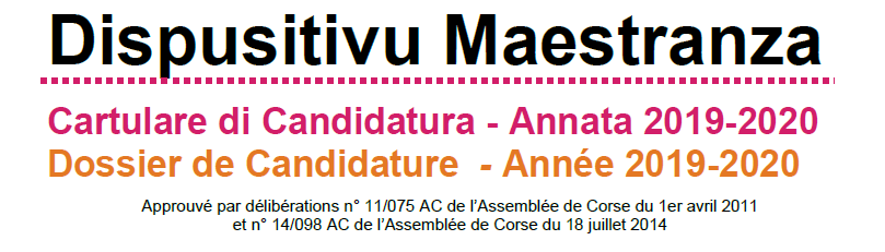 Dispusitivu Maestranza - cartulare di candidatura - annata 2019-2020