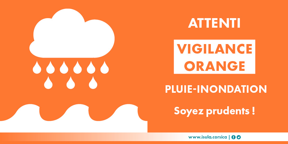 Vigilance orange : alerte vent, pluie-inondation sur toute la Corse jusqu'au dimanche 22 décembre