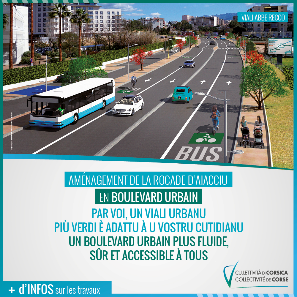 Info Routes CdC - ​Travaux de requalification de la rocade d'Aiacciu : travaux nocturnes boulevard Costa