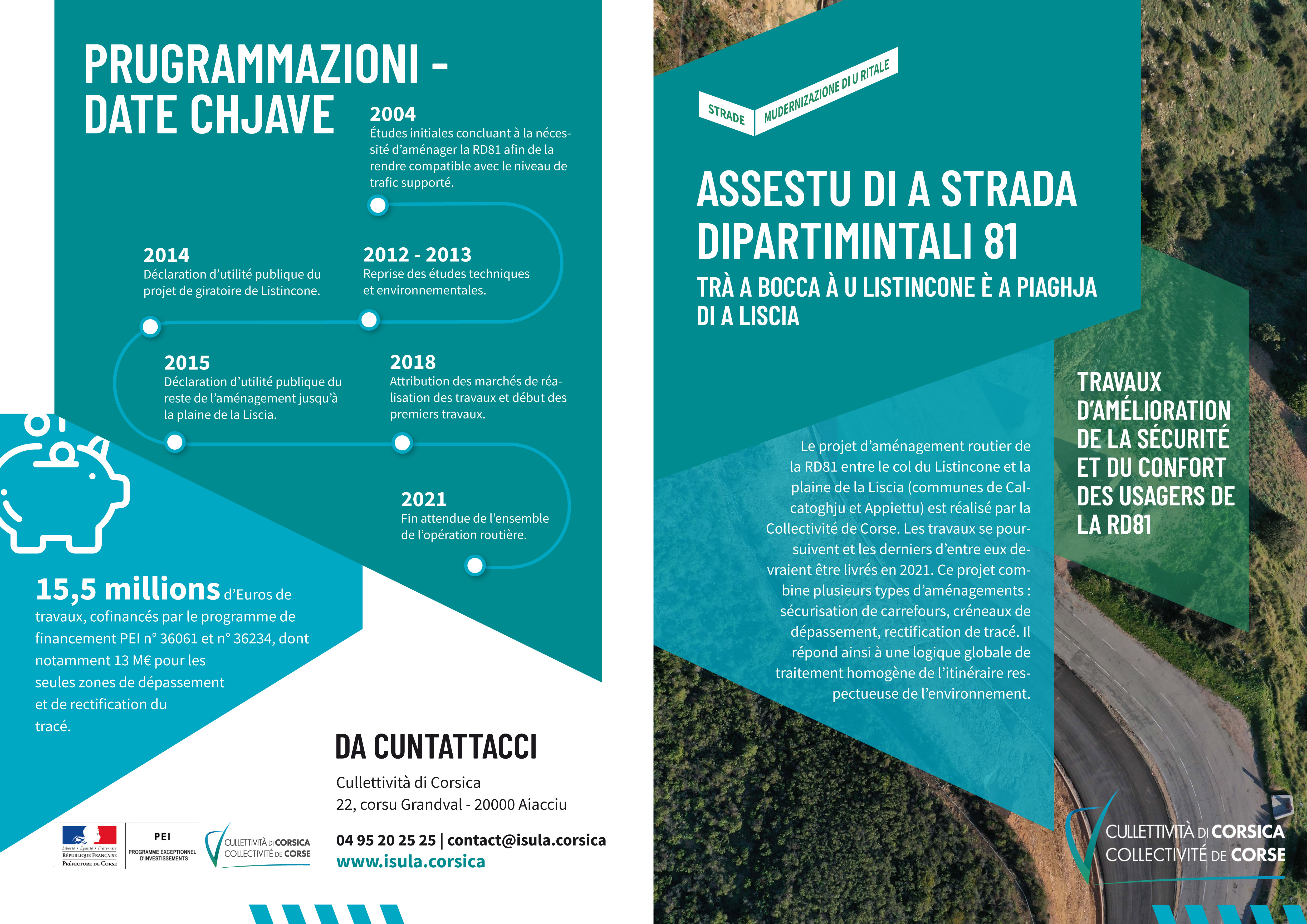 Assestu di a strada dipartimintali 81 - Trà a bocca à u Listincone è a piaghja di a Liscia