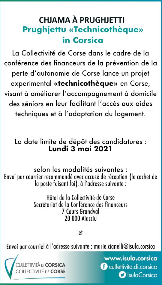 Chjama à prughjetti : Prughjettu «Technicothèque» in Corsica Chjama à prughjetti : Prughjettu «Technicothèque» in Corsica