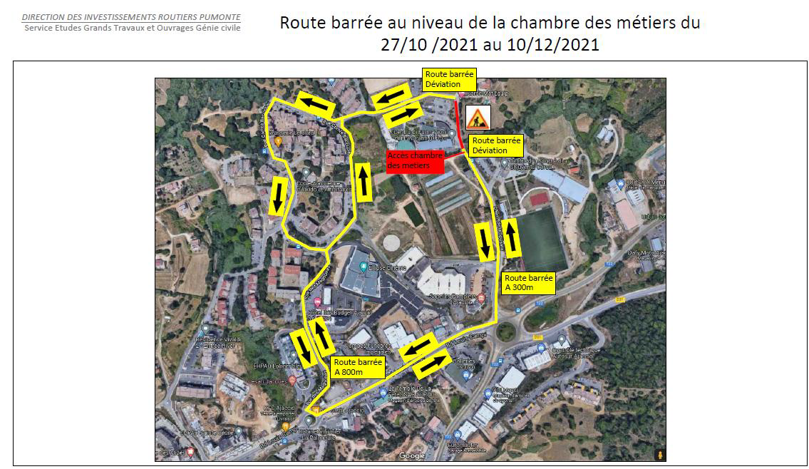 Infrastructures routières Aiacciu : travaux sur la RD211, Chemin de la Sposata