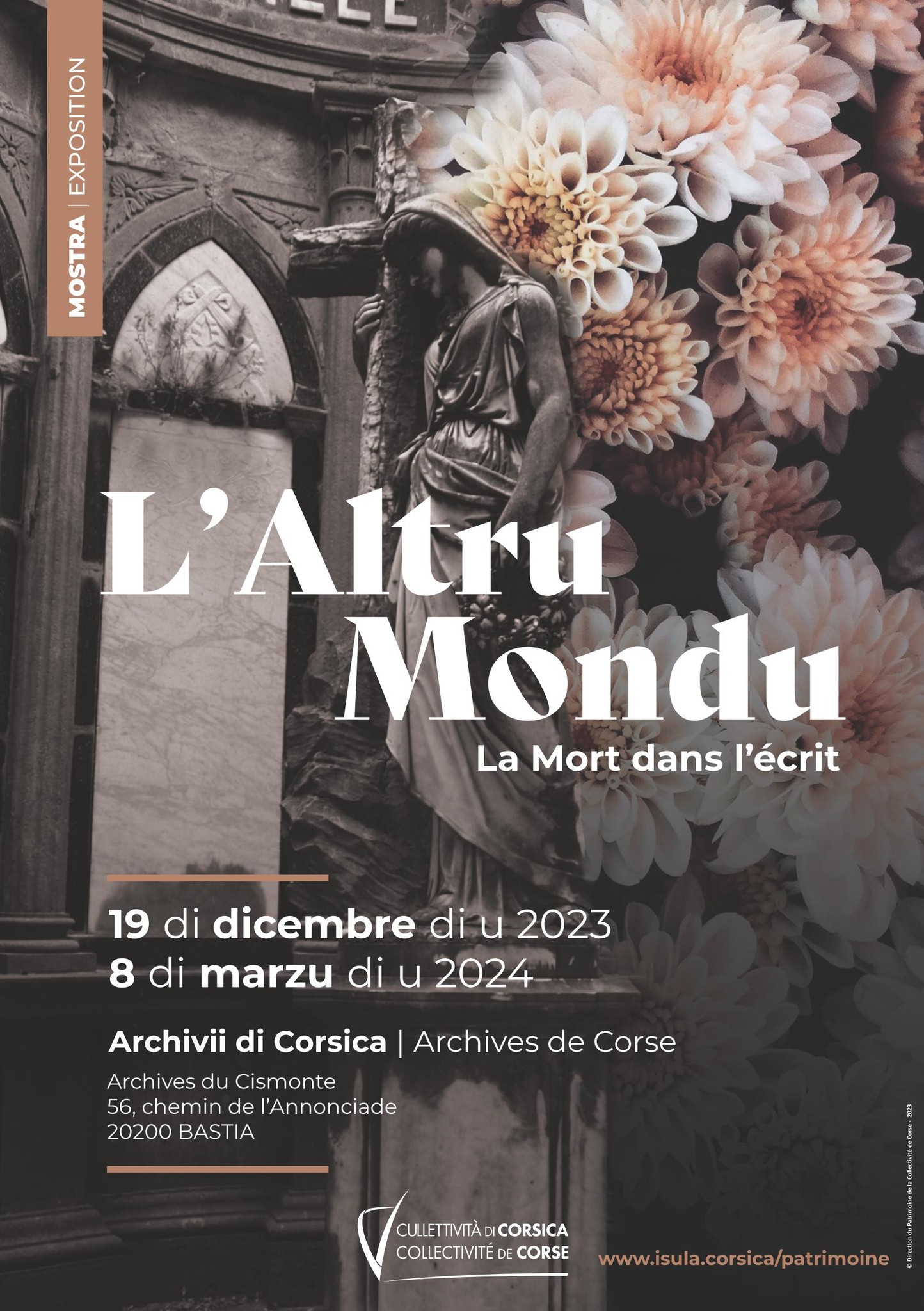 Mostra "L’altru mondu. La mort dans l’écrit", sin’à l’8 di marzu di u 2024 in Bastia Mostra "L’altru mondu. La mort dans l’écrit", sin’à l’8 di marzu di u 2024 in Bastia