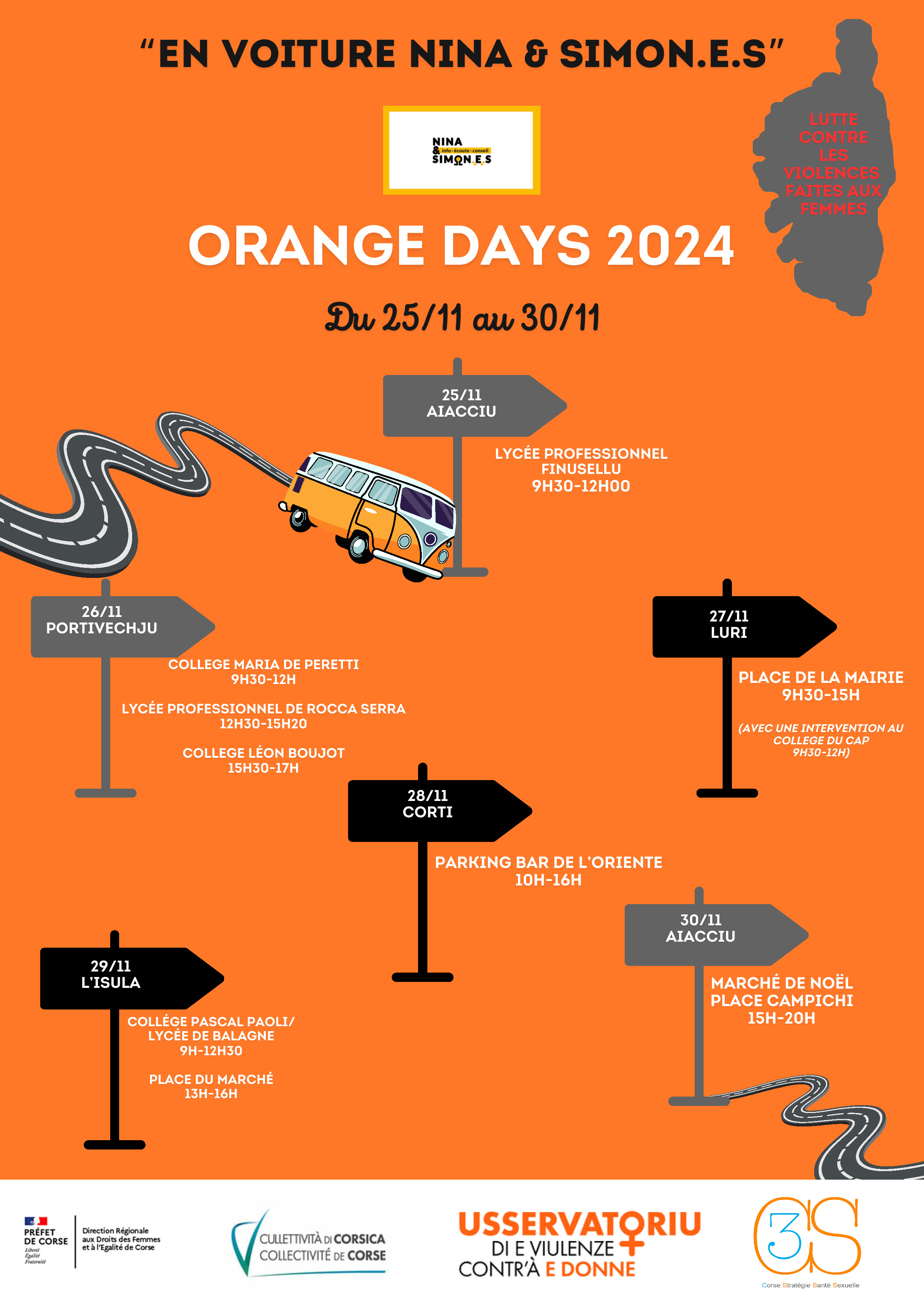 Violences sexistes et sexuelles : un village itinérant pour s'informer et échanger, du 25 au 30 novembre 2024 Violences sexistes et sexuelles : un village itinérant pour s'informer et échanger, du 25 au 30 novembre 2024