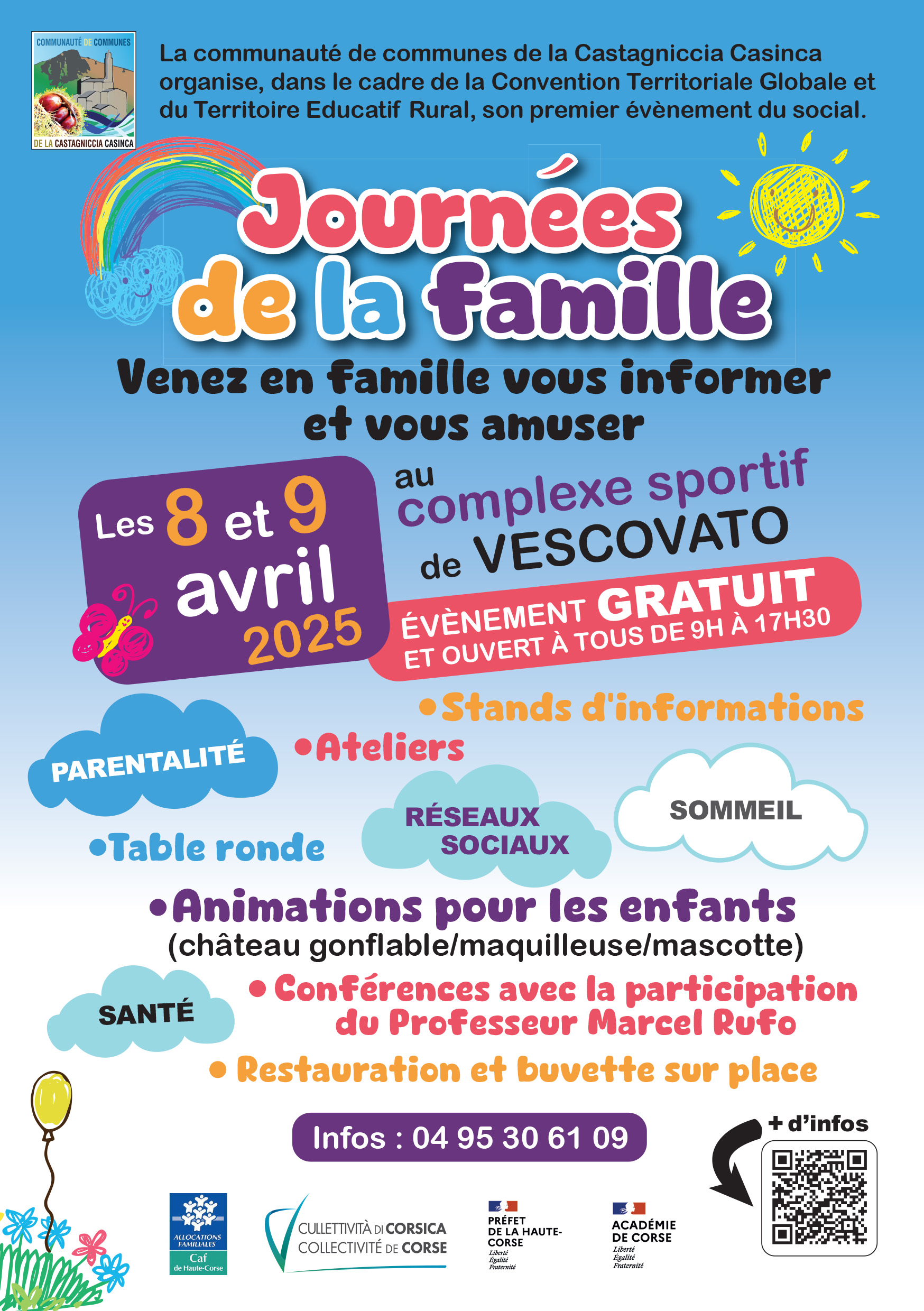 A Cullettività di Corsica piglia parte à e "Ghjurnate di a famiglia", l'8 è 9 d'aprile à u cumplessu spurtivu di U Viscuvatu