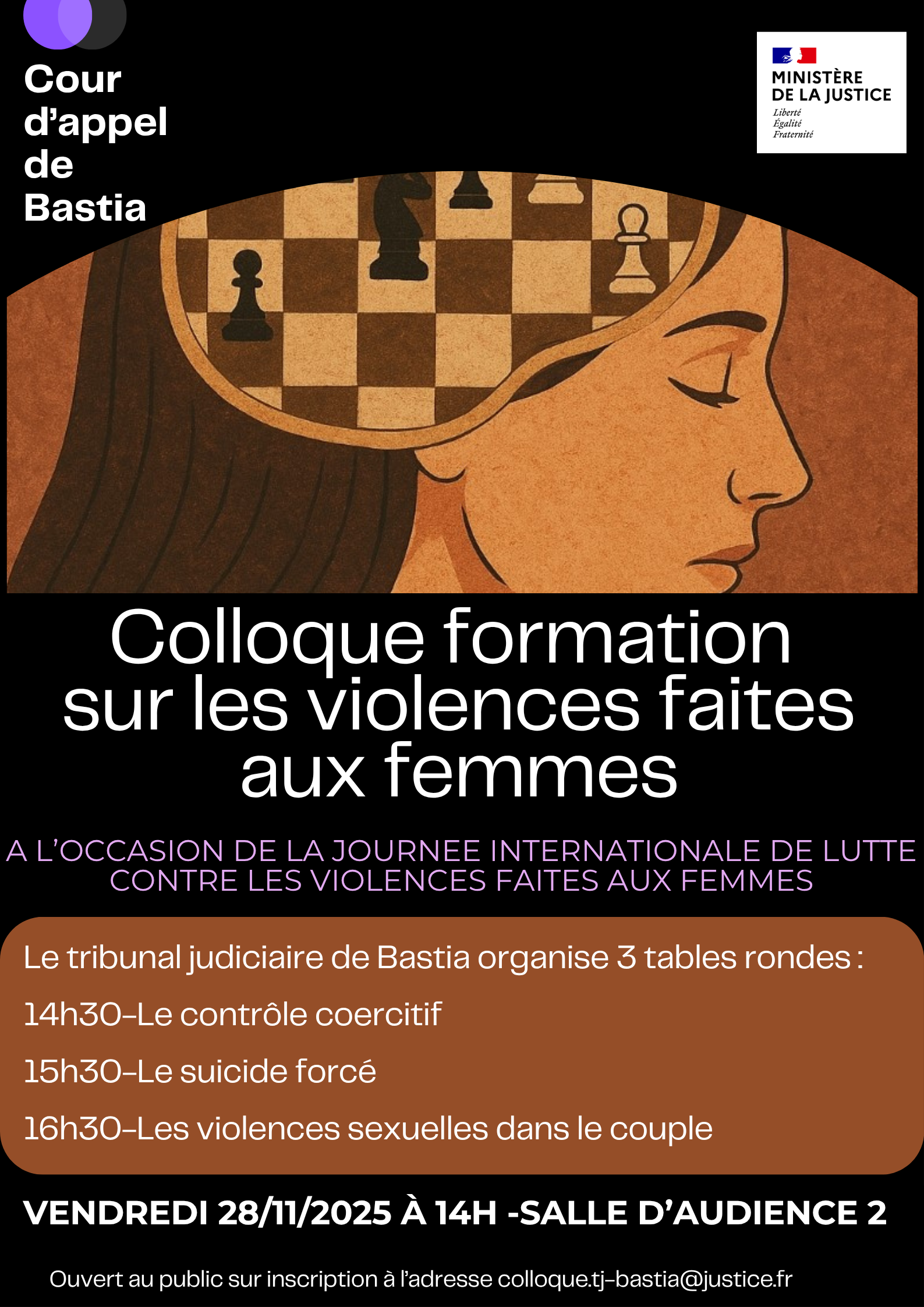 Colloque-formation sur  les violences faites aux femmes : vendredi 28 novembre 2025