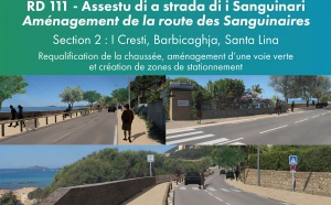RD111 - Travaux routiers sur la route des Sanguinaires à Aiacciu : point et état d'avancement du chantier