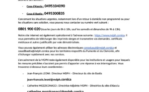 L’accuglienza di u publicu hè suspesa - Suspension de l'accueil du public à la Maison des Personnes Handicapées de la Collectivité de Corse