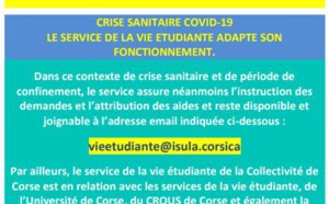 Crise sanitaire COVID19 - Le service de la vie étudiante adapte son fonctionnement.