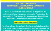 Crise sanitaire COVID19 - Le service de la vie étudiante adapte son fonctionnement.