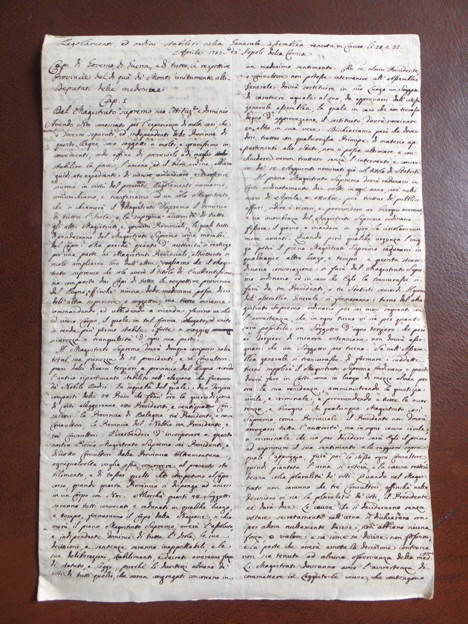 Cunsulta di Caccia, 1755 (1) Cunsulta di Caccia, 1755 (1)