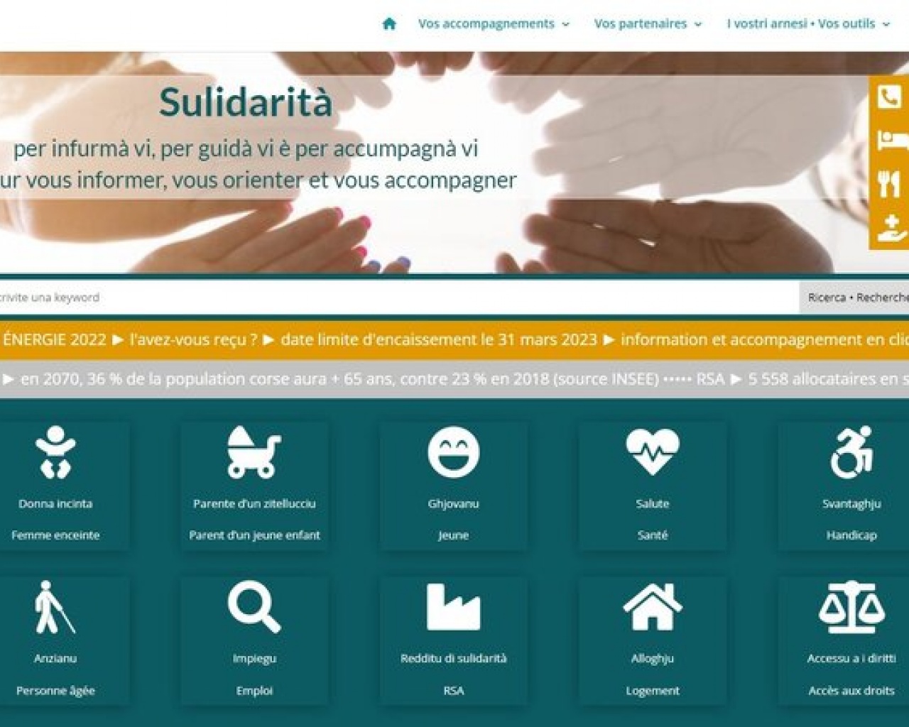 Sulidarità "portail numérique des ressources sociales et de santé" Sulidarità "portail numérique des ressources sociales et de santé"