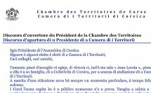 Séance d'installation de la Chambre des Territoires : discours d'ouverture du Président, Gilles Simeoni
